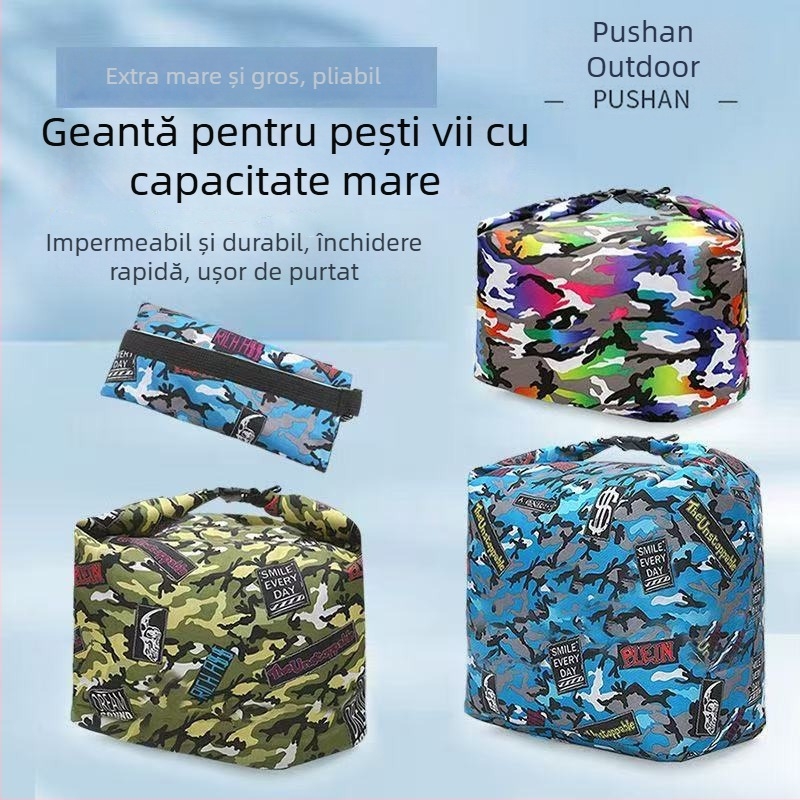 Geantă de pescuit pentru râu Pursun Outdoor | Material nailon, Impermeabilă, Capacitate mare, Cu mâner