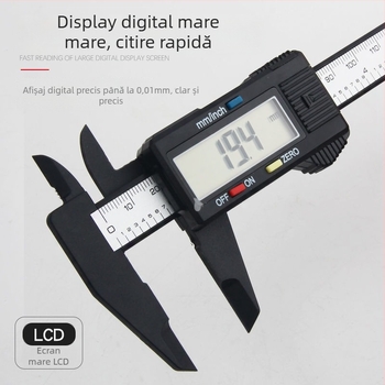 Caliper digital pentru uz casnic, cu afișaj digital, din oțel cu conținut înalt de carbon