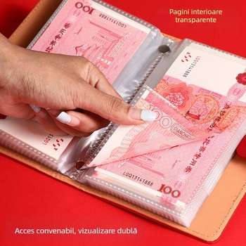 Caiet de notițe Jing yan - husă din piele artificială, pagini interioare transparente, 100-200 pagini, stil retro minimalist de nișă