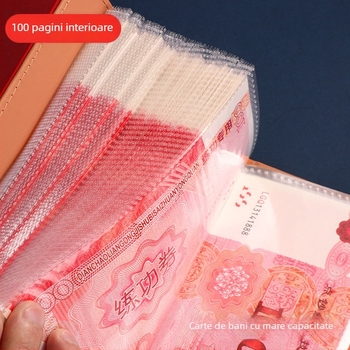 Caiet de notițe Jing yan - husă din piele artificială, pagini interioare transparente, 100-200 pagini, stil retro minimalist de nișă