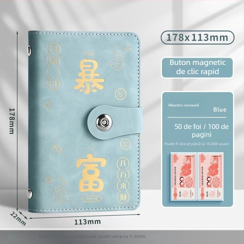 Caiet de notițe Jing yan - husă din piele artificială, pagini interioare transparente, 100-200 pagini, stil retro minimalist de nișă