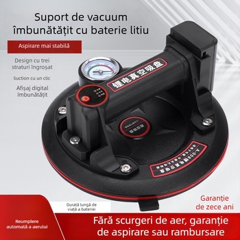 Suport de ridicare cu ventuză vacuum, manual și electric, cu baterie litiu, reumplere automată a aerului, pentru sticlă și plăci ceramice