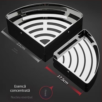 Raft de colț din oțel inoxidabil, suprafață lustruită, încărcătură de 10 kg, colț cu formă de ventilator, marca Hundred Camps