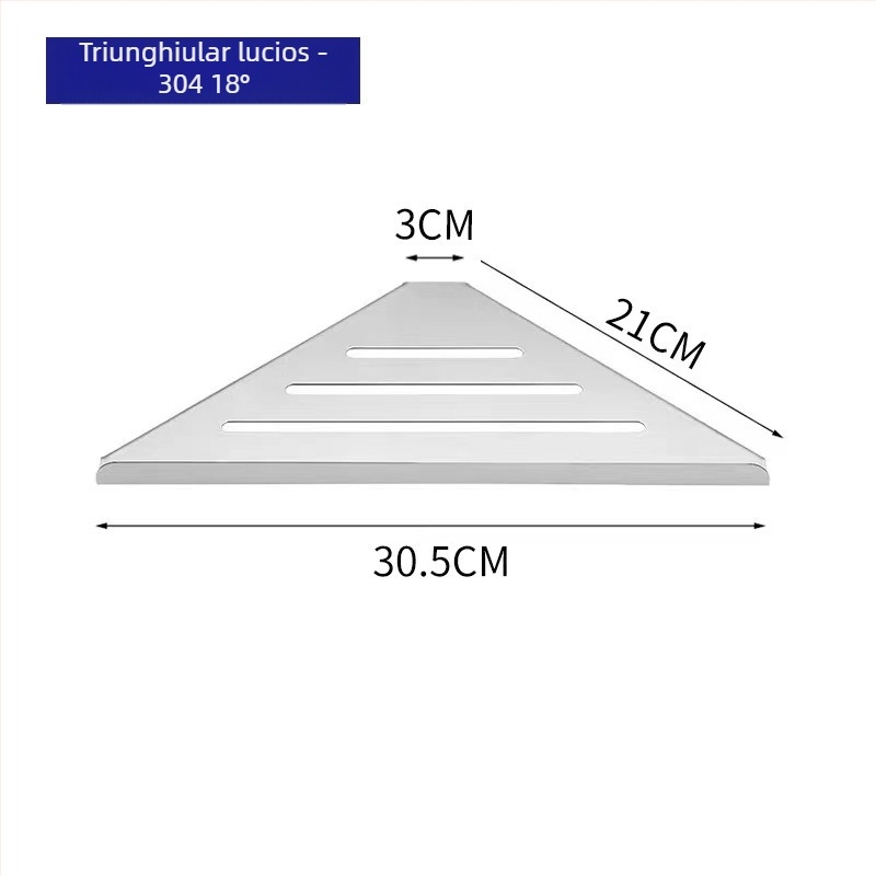 Raft de colț din oțel inoxidabil, suprafață lustruită, încărcătură de 10 kg, colț cu formă de ventilator, marca Hundred Camps