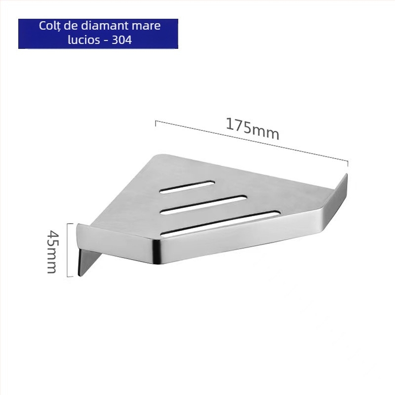Raft de colț din oțel inoxidabil, suprafață lustruită, încărcătură de 10 kg, colț cu formă de ventilator, marca Hundred Camps