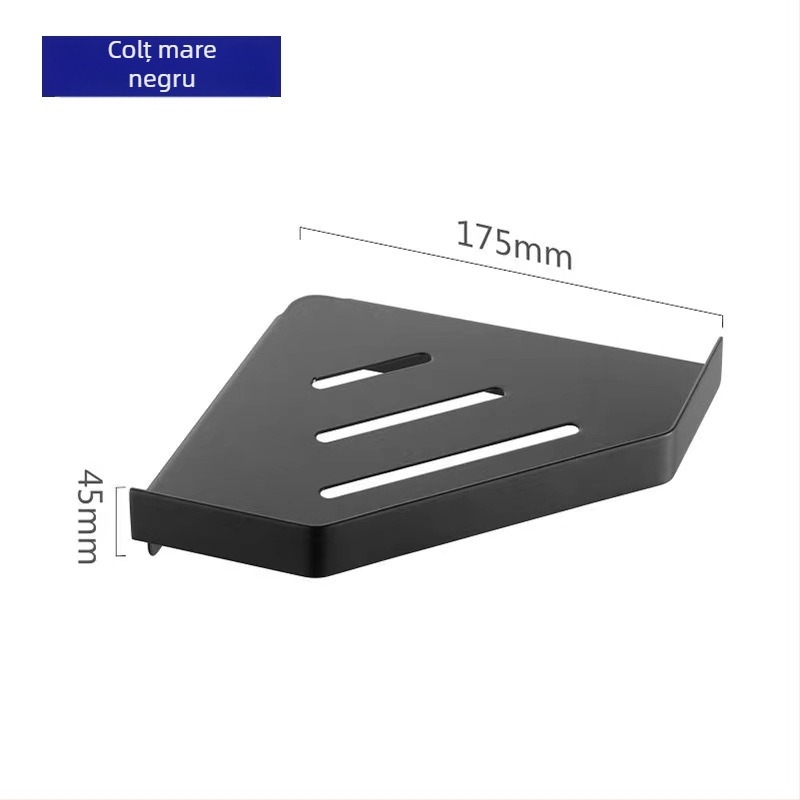 Raft de colț din oțel inoxidabil, suprafață lustruită, încărcătură de 10 kg, colț cu formă de ventilator, marca Hundred Camps