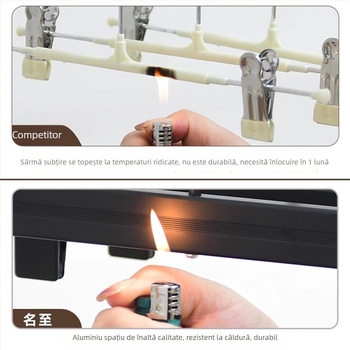 Suport pentru pantaloni din aliaj de aluminiu, clemă mobilă antiderapantă pentru garderobă