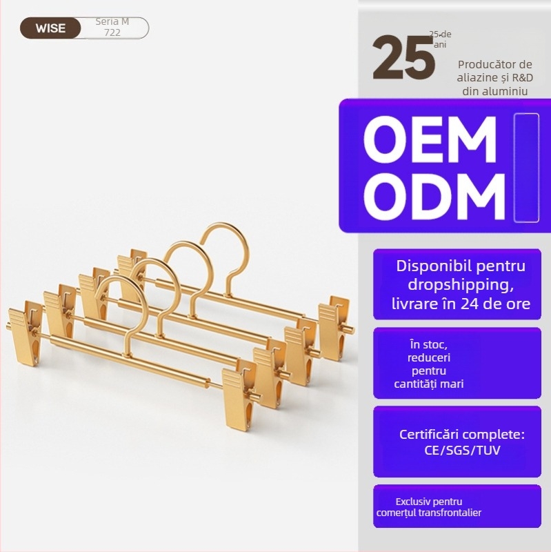 Suport pentru pantaloni din aliaj de aluminiu, clemă mobilă antiderapantă pentru garderobă