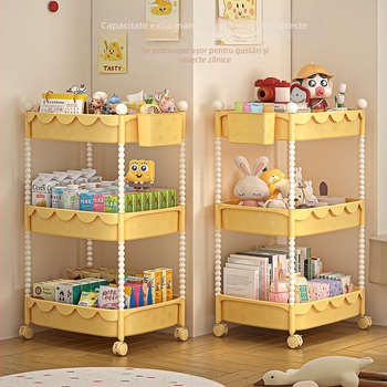 Xinmao Căruț din plastic, mobil, 5 etaje, pentru bucătărie și birou, organizator pentru copii în stil desen animat