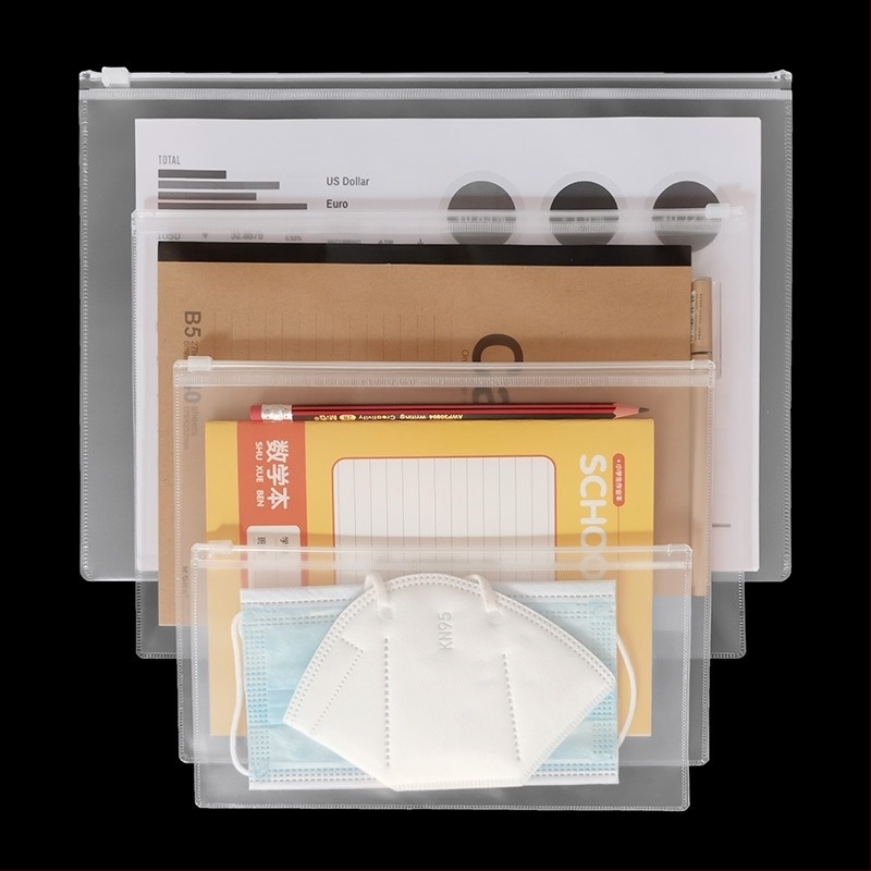 Sacoșă transparentă de documente din PP cu fermoar, impermeabilă, pentru documente imobiliare