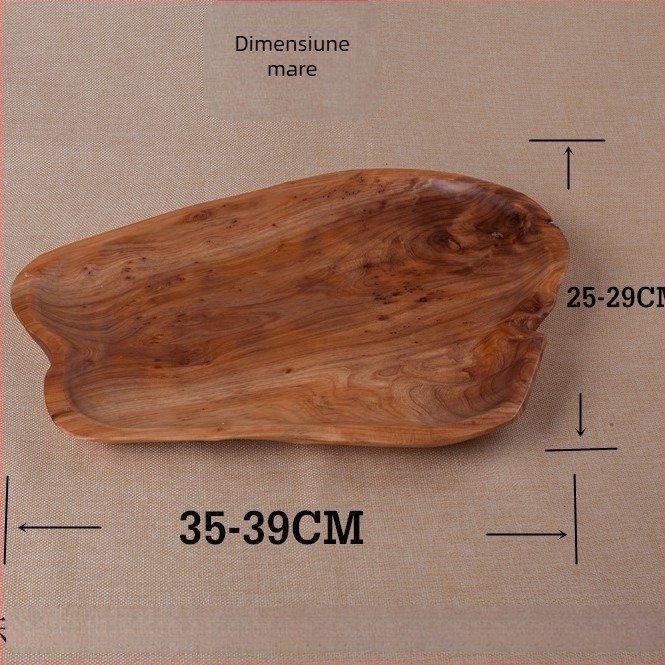 Farfurie de masă din lemn – Formă neregulată, suprafață vopsită, imprimare logo, personalizabilă
