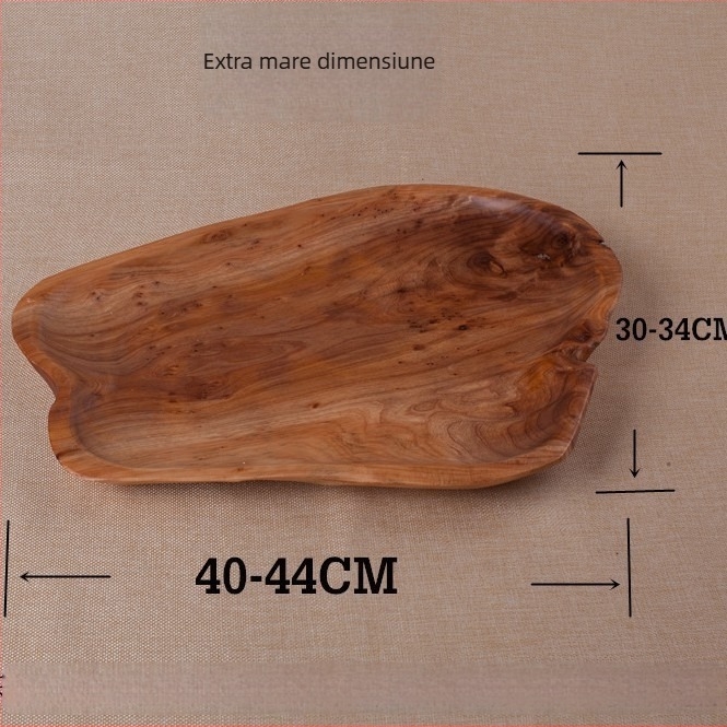Farfurie de masă din lemn – Formă neregulată, suprafață vopsită, imprimare logo, personalizabilă
