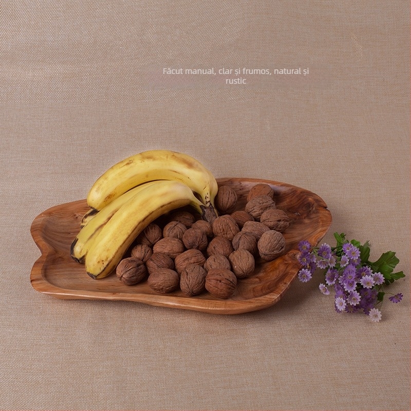 Farfurie de masă din lemn – Formă neregulată, suprafață vopsită, imprimare logo, personalizabilă