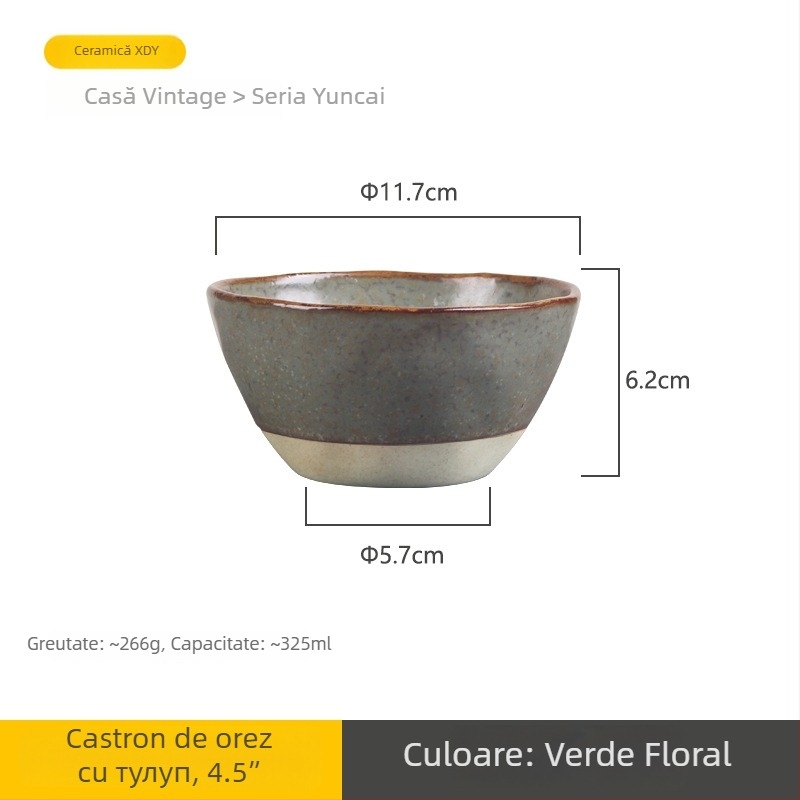 Bol ceramic, culoare sub glazură, formă neregulată, stil retro, compatibil cu cuptorul cu microunde, logo personalizat