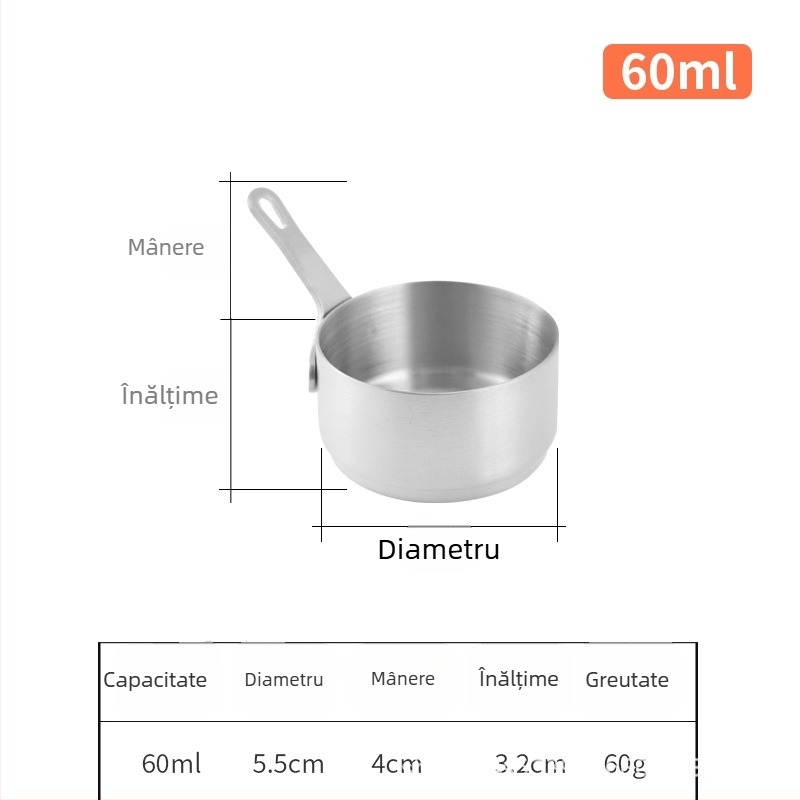 Căniță de sos din oțel inoxidabil cu mâner – farfuriu rotund pentru dipping, veselă de masă în stil japonez, imprimare logo disponibil