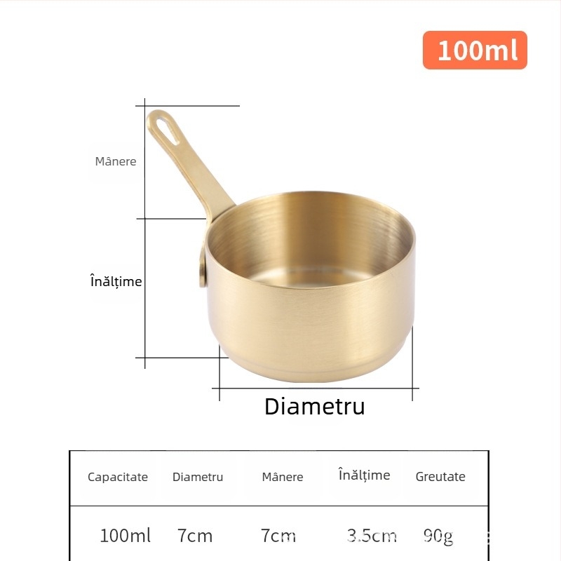 Căniță de sos din oțel inoxidabil cu mâner – farfuriu rotund pentru dipping, veselă de masă în stil japonez, imprimare logo disponibil