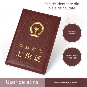 Husă din piele naturală pentru permisul de lucru feroviar, unisex, stil neutru, lansare toamnă 2020, pentru utilizare zilnică