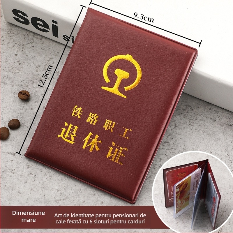 Husă din piele naturală pentru permisul de lucru feroviar, unisex, stil neutru, lansare toamnă 2020, pentru utilizare zilnică