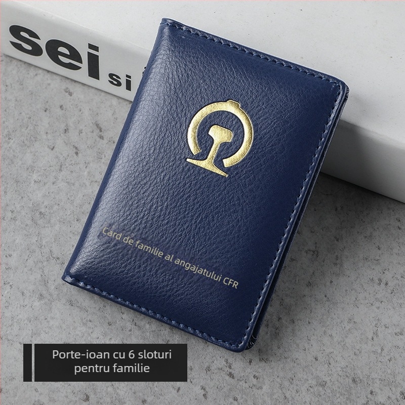 Husă din piele naturală pentru permisul de lucru feroviar, unisex, stil neutru, lansare toamnă 2020, pentru utilizare zilnică