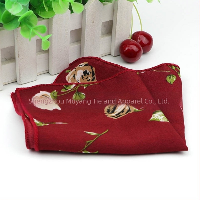 Batistă de buzunar – imprimeu chiffon floral, fibre de poliester, pentru adulți, vară 2023