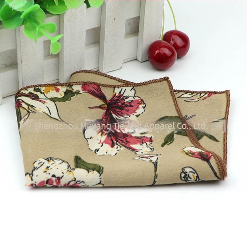 Batistă de buzunar – imprimeu chiffon floral, fibre de poliester, pentru adulți, vară 2023