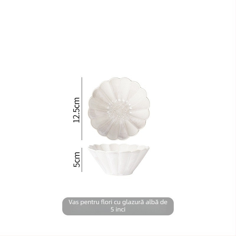 Bol rot din porțelan — stil japonez, glazură de cuptor, pentru ramen și supă, compatibil cu microunde, modele multiple, veselă retro de lux