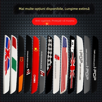 Bandă anti-coliziune pentru uși și oglinzi – set de 6 bucăți, prelungit, material siliconic (PVC), model 0-11, compatibilitate generală