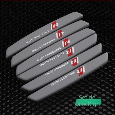 Bandă anti-coliziune pentru uși și oglinzi – set de 6 bucăți, prelungit, material siliconic (PVC), model 0-11, compatibilitate generală