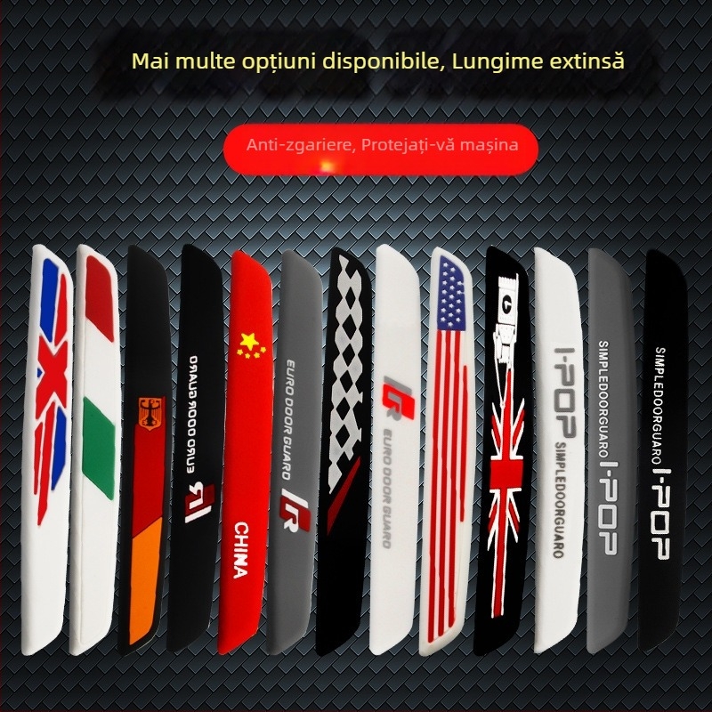 Bandă anti-coliziune pentru uși și oglinzi – set de 6 bucăți, prelungit, material siliconic (PVC), model 0-11, compatibilitate generală