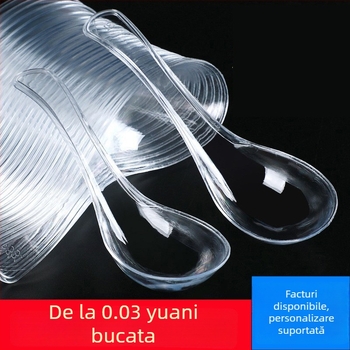 Linguri din plastic de unică folosință pentru bibimbap, pachet 100 buc, pentru takeout, nu sunt compatibile cu microundele