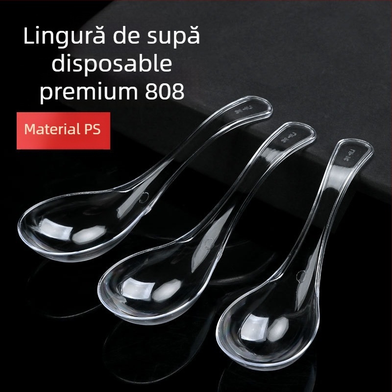 Linguri din plastic de unică folosință pentru bibimbap, pachet 100 buc, pentru takeout, nu sunt compatibile cu microundele