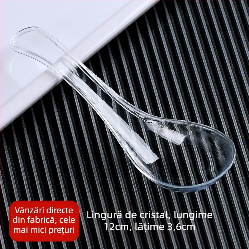 Linguri din plastic de unică folosință pentru bibimbap, pachet 100 buc, pentru takeout, nu sunt compatibile cu microundele