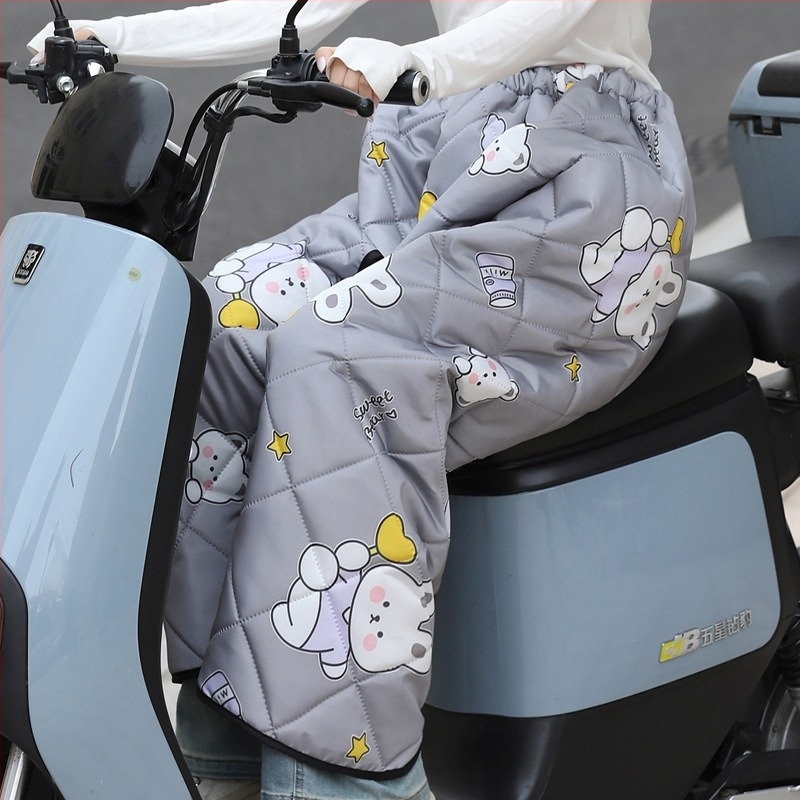 Husă pentru șaua din spate a bicicletei electrice, protecție împotriva vântului, cu căptușeală de fleece gros, impermeabilă