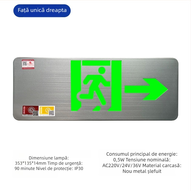 Minhua Lumină de Urgență pentru Ieșire – Semnal de Evacuare, Montaj pe Suprafață, 36V, Model Minhua 36-220V