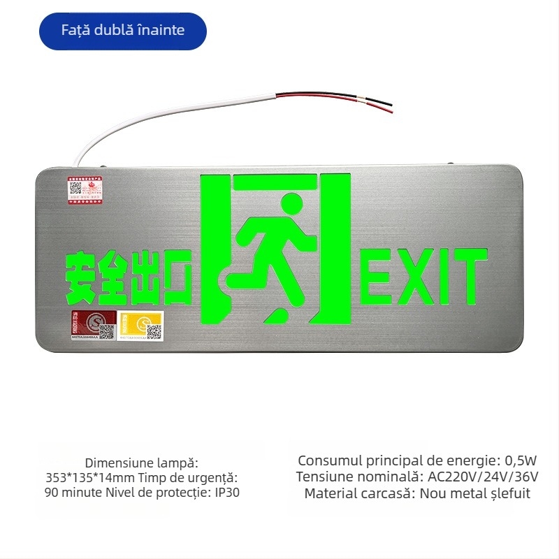 Minhua Lumină de Urgență pentru Ieșire – Semnal de Evacuare, Montaj pe Suprafață, 36V, Model Minhua 36-220V