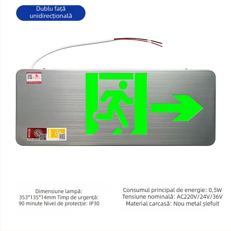 Minhua Lumină de Urgență pentru Ieșire – Semnal de Evacuare, Montaj pe Suprafață, 36V, Model Minhua 36-220V