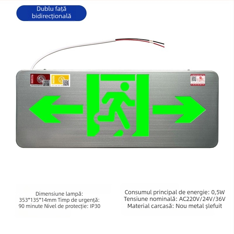 Minhua Lumină de Urgență pentru Ieșire – Semnal de Evacuare, Montaj pe Suprafață, 36V, Model Minhua 36-220V