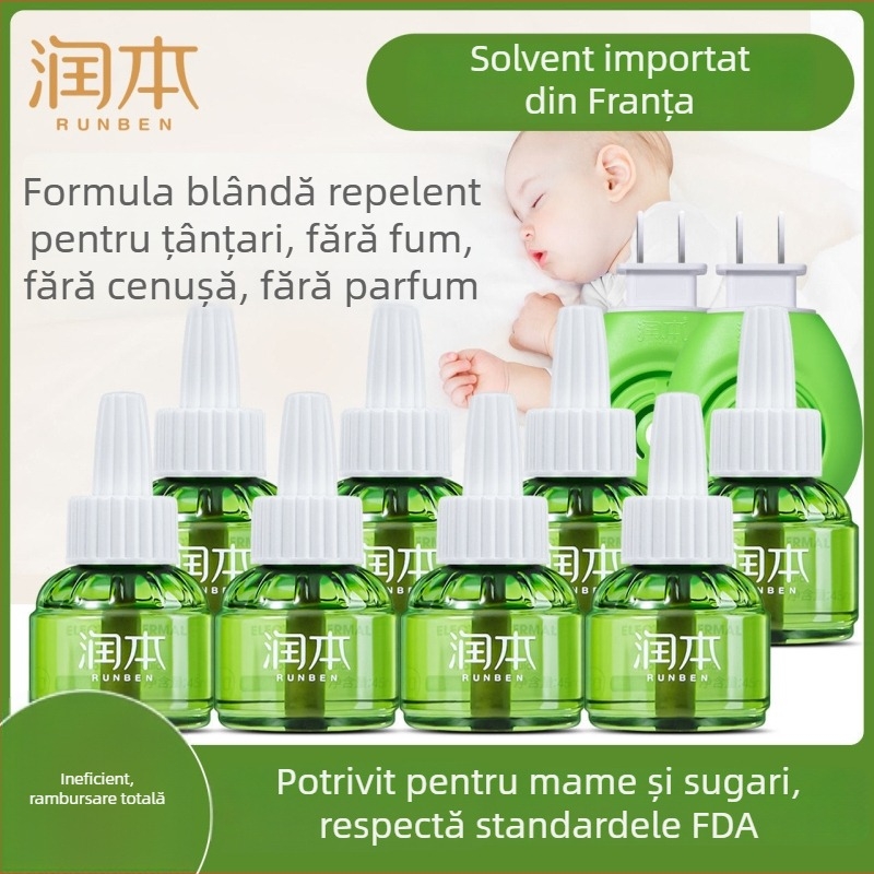 Runben lichid electric repelent pentru țânțari, fără parfum, 45 ml, pentru copii 1–3 ani