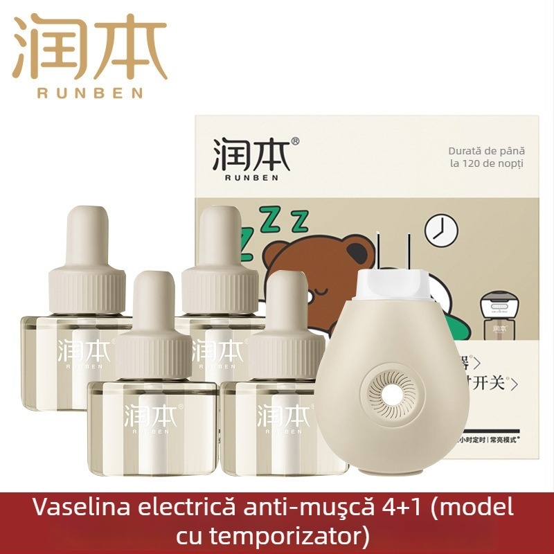 Runben lichid electric repelent pentru țânțari, fără parfum, 45 ml, pentru copii 1–3 ani
