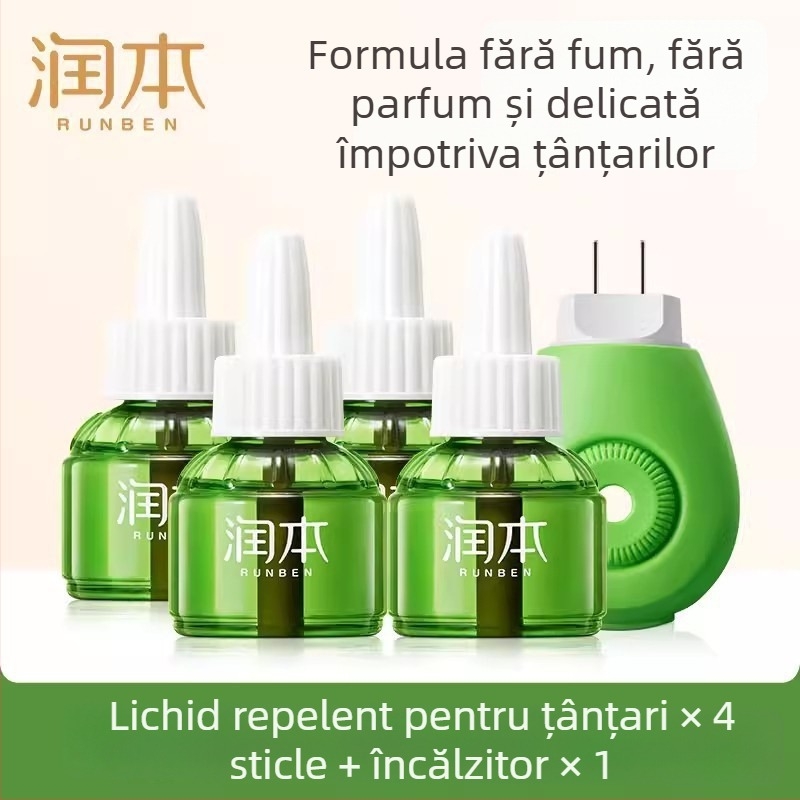 Runben lichid electric repelent pentru țânțari, fără parfum, 45 ml, pentru copii 1–3 ani