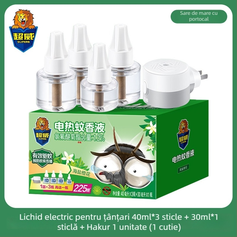 Lichid repulsor electric pentru țânțari – Mugwort parfum, formulă ușoară, sticlă unică, 24 bucăți într-o cutie, nr. înregistrare pesticid Wp20120071.