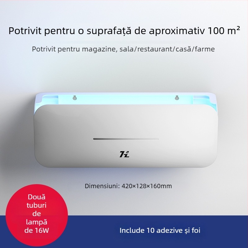 Lampă de combatere a țânțarilor montată pe perete pentru restaurante, hoteluri și magazine — Capcană lipicioasă pentru muște, Model HZ-MY08, Țeavă de sticlă a lămpii, 220V, Temperatură de culoare 2000–3000K, Mărci private autorizate: Da