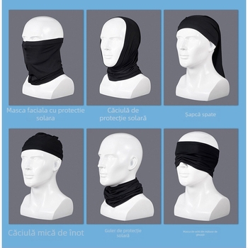 Mască facială din ice silk pentru vară – eșarfă unisex pentru cap pentru ciclism, protecție împotriva prafului și a vântului în exterior