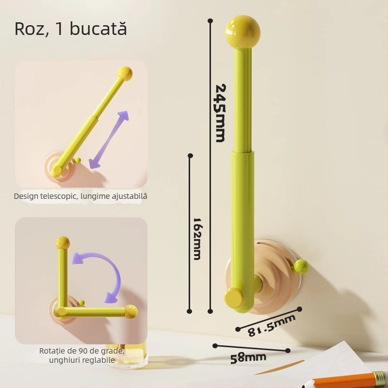 Suport pentru bijuterii cu tijă de stocare a elastice pentru păr, din plastic, montaj pe perete, 1 nivel, stil creativ