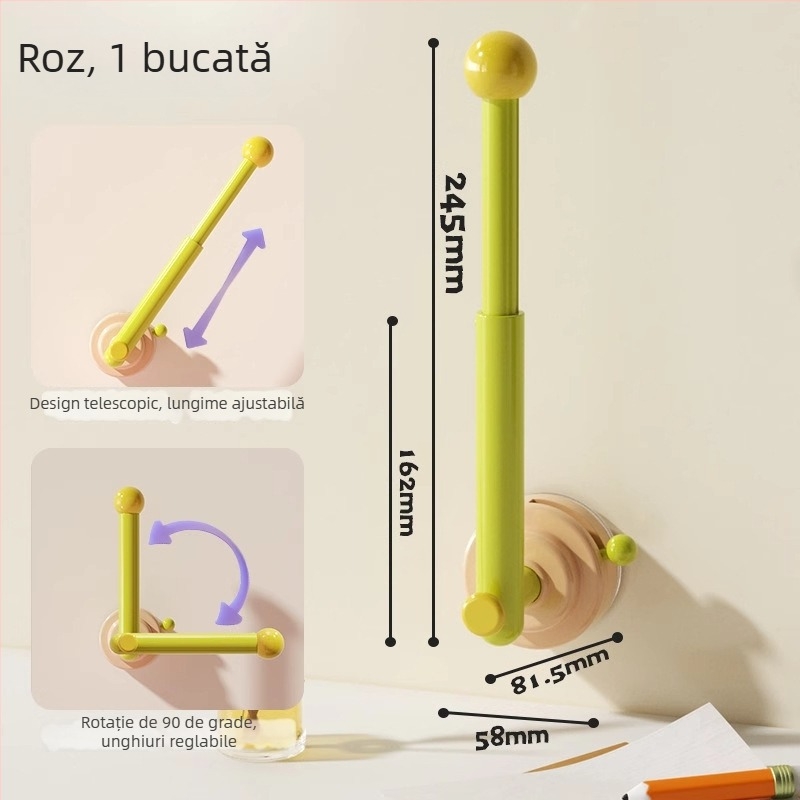 Suport pentru bijuterii cu tijă de stocare a elastice pentru păr, din plastic, montaj pe perete, 1 nivel, stil creativ