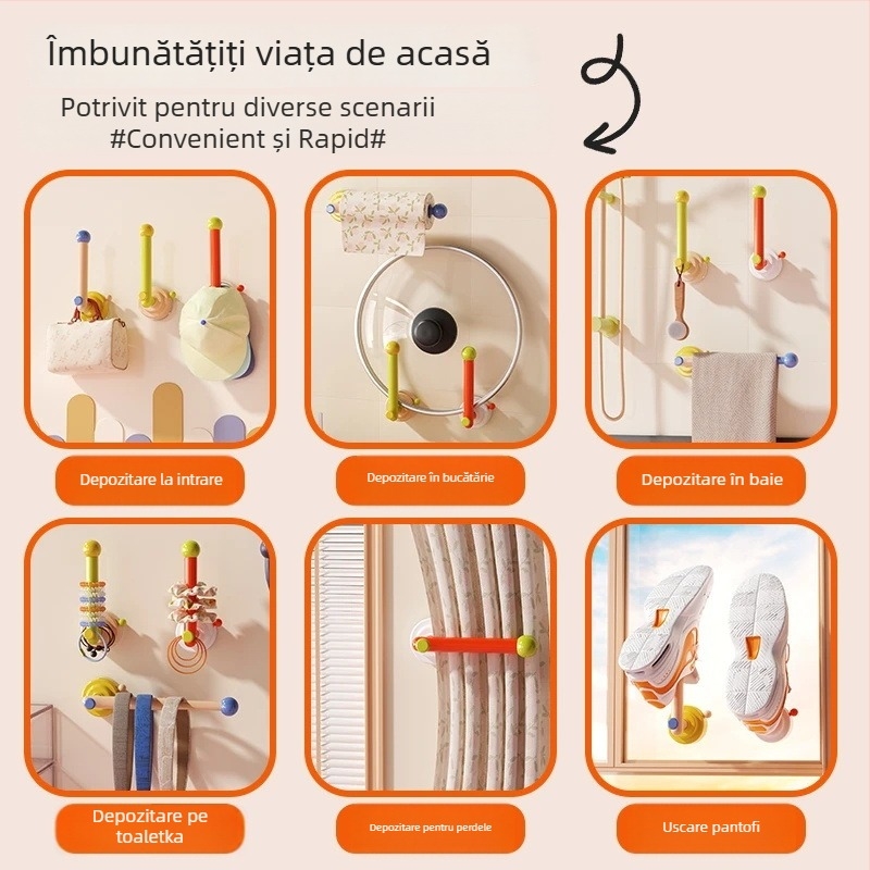 Suport pentru bijuterii cu tijă de stocare a elastice pentru păr, din plastic, montaj pe perete, 1 nivel, stil creativ