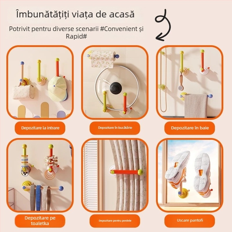 Suport pentru bijuterii cu tijă de stocare a elastice pentru păr, din plastic, montaj pe perete, 1 nivel, stil creativ