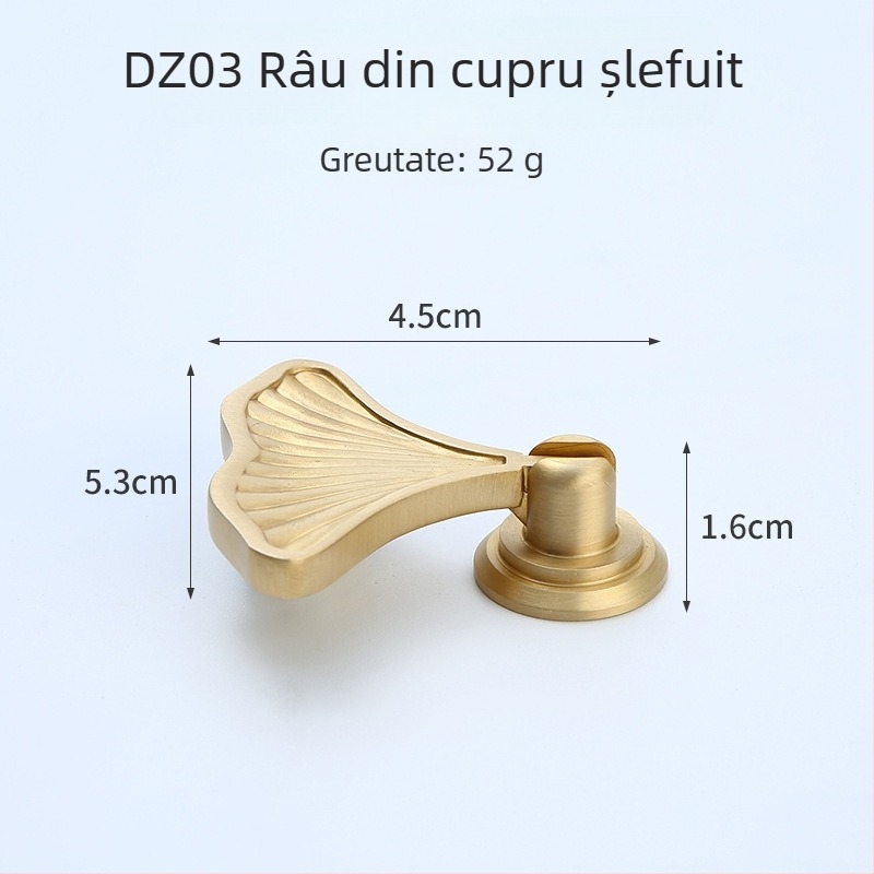 Mâner pentru sertar/ dulap — alamă, finisaj cu trasare pe fir, stil chinez nou, Model 1