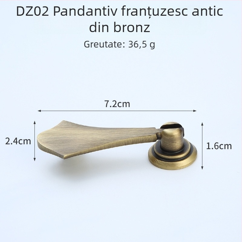 Mâner pentru sertar/ dulap — alamă, finisaj cu trasare pe fir, stil chinez nou, Model 1