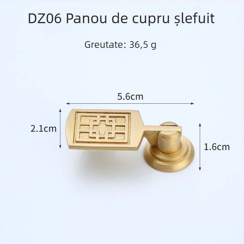 Mâner pentru sertar/ dulap — alamă, finisaj cu trasare pe fir, stil chinez nou, Model 1